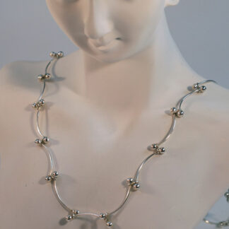 Delicate Sterling Silver Winding Ball Chain Necklace