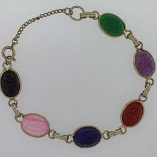 Vintage Multi Stone Scarab Bracelet
