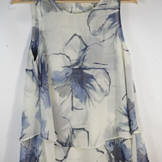 Jella C. Flower Design Sheer Tank Top Medium