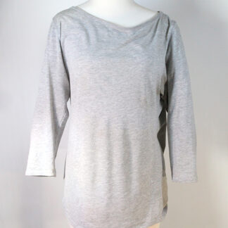 Necessitees Grey Cotton 3/4 Sleeve Top Size Large