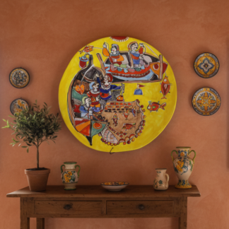 La Musa Italian extra large majolica pottery from Deruta, Italy